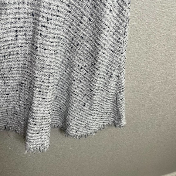 Ted Baker 4 Adalad Metallic Shift Dress White Gray Knit Tweed Fringe Sleeveless - Picture 3 of 9